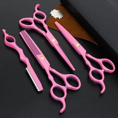 Produktbild von Famanu Haarschnittscheren-Set 17 cm - Edelstahl, ergonomisch, rosa