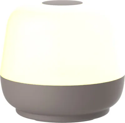 Image de Lampe de table d'extérieur pour terrasse, moderne, blanche, ronde, LED 1,2 W, lumière chaude, batterie rechargeable via USB-C, IP44, SAMBA Polux