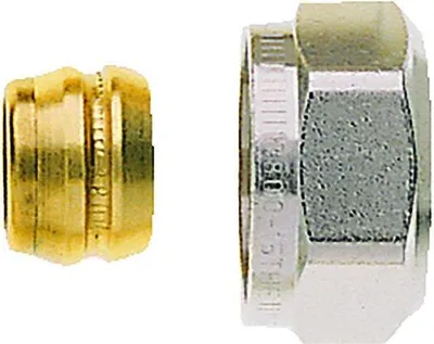Produktbild von HEIMEIER Klemmverschraubung vernickelt für Cu- u. Stahlrohr 15 mm und G 3/4 AG