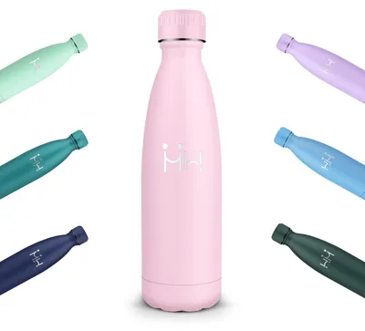Produktbild von Edelstahl Trinkflasche 500ML Rosa, BPA-frei, Isolierflasche, auslaufsicher