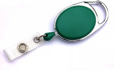 Produktbild von 2x GRÜN Ausweisjojo Jojo Zipper Ausweis Halter Kartenhalter Schlaufenclip Aufrollmechanismus Schlüsselanhänger