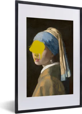 Produktbild von MuchoWow® MuchoWow® Gerahmtes Poster Mädchen mit Perlenohrring - Johannes Vermeer - Gemälde 40x60 cm - Poster mit zchwarzem Bilderrahmen - Poster in Rahmen