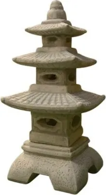 Produktbild von Pagode aus Steinguss für ihren Garten Frostfest Witterungsbeständig und Neu 45cm Höhe, JA-279