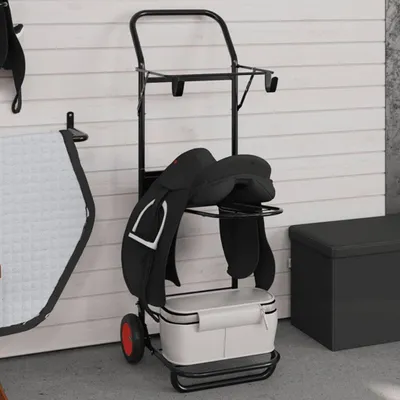 Produktbild von vidaXL Sattelwagen Klappbar Schwarz Stahl