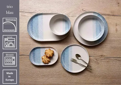 Produktbild von Speiseteller 25cm 6er Set Trio blau