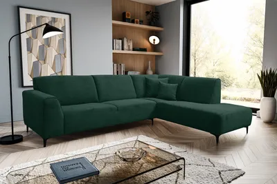 Produktbild von VENASI MULA Rechts Ecksofa ohne Schlaffunktion Sofa L Form Eckcouch Couchgarnitur Couch GRÜN