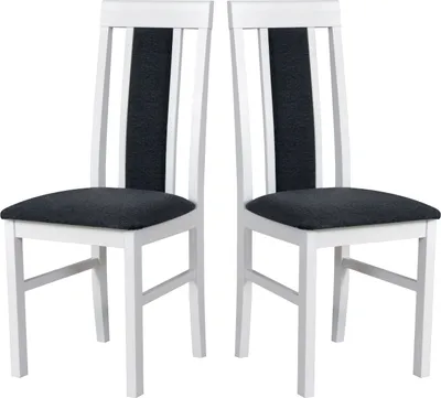Image de Chaise de salle à manger, bois de chêne massif Chaise Chaise de cuisine - Set 2x Nilo 2, blanc