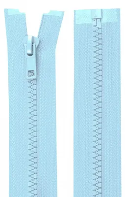 1 Reißverschluss Profil 5mm 80 cm teilbar babyblau