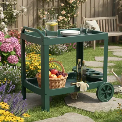 Produktbild von Chidester - Wagen, 53x74x73h cm Grün, 2 Ablagen Italy