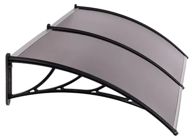 Zdjęcie produktu dla MultiGarden AW-017D, daszek nad drzwi wejściowe, 200x100 cm, dwuwarstwowy poliwęglan, kolor szary