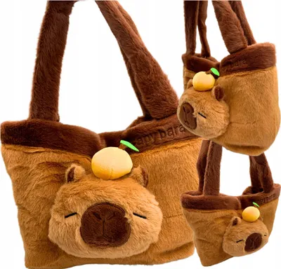 Obrázek produktu pro Capybara Bag Plyšová taška přes rameno s kapybara Peach