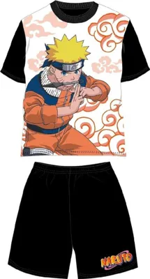 Obrázek produktu pro Naruto bavlněné krátké pyžamo krátké dětské pyžamo černé 8 let