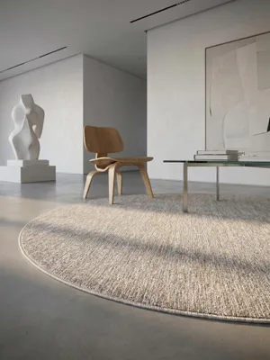 Teppich Beige rund Textur Nahaufnahme Detail