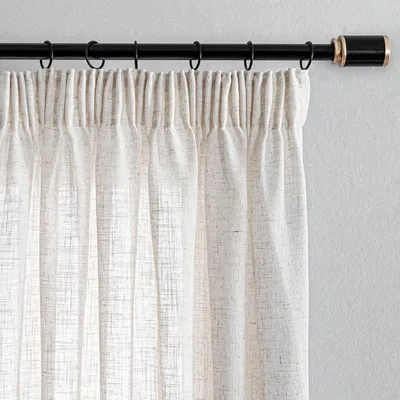Zdjęcie produktu dla Zasłony 280 x 140 cm, zestaw 2 szt., półprzezroczyste, wygląd lnu, do salonu