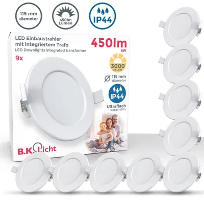 Immagine prodotto di Set di 9 apparecchi da incasso a LED bianco 6W
