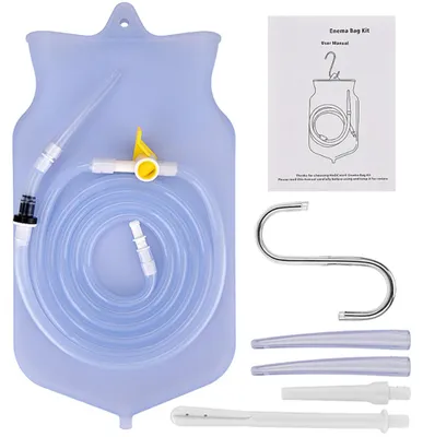 Imagen del producto de Kit de enema de silicona no tóxico para la limpieza intestinal con agua y café, para uso doméstico