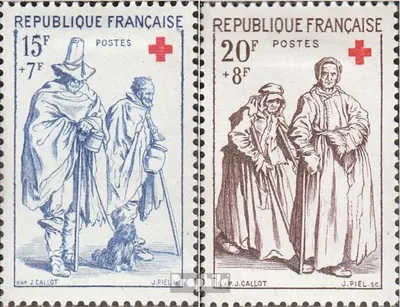 Produktbild von Briefmarken Frankreich 1957 Mi 1175-1176 (kompl.Ausg.) postfrisch Rotes Kreuz