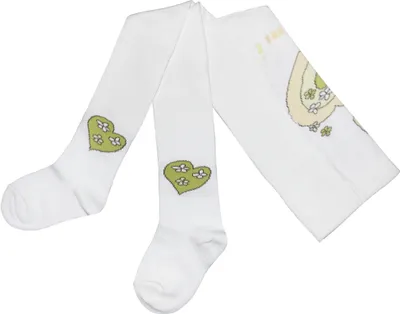Produktbild von Kinderstrumpfhosen für Mädchen Großes Herz Weiß Größe 74