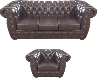 Obrázek produktu pro Čalouněná pohovka Braun, třísedák, Chesterfield, kožená, křeslo, nábytek, posezení, obývací pokoj