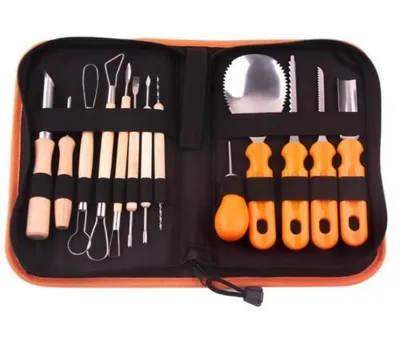 Obrázek produktu pro 13ks halloweenská sada nástrojů na vyřezávání dýní, řezbářské dekorace