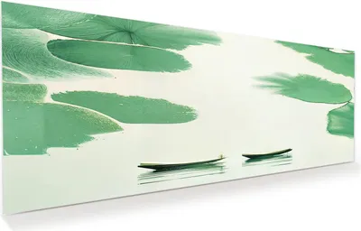 Produktbild von Glasbild 150x60cm in XXL für Wohnzimmer, Schlafzimmer Motiv Boote auf dem See