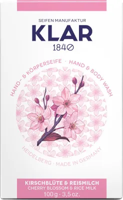 Immagine prodotto di Klar Seifen Kirschblüte- & Reismilchseife 100g, Cosmos zertifiziert, palmölfrei