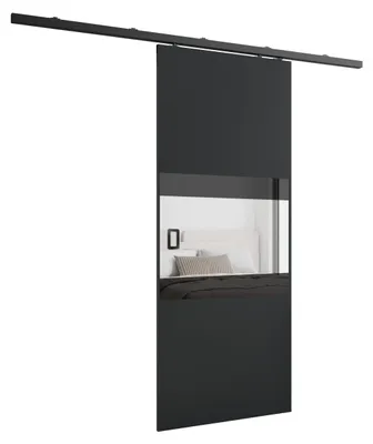 Produktbild von KIER FURNITURE Schiebetür Komplettset LUMBA Sliding Door, Raumteiler Schiebetür Graphit Anthrazit 86x205x1,6 cm