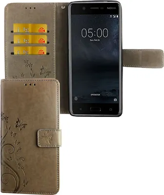 Produktbild von Handyhülle für Nokia 5.1 / Nokia 5 2018 Tasche Wallet Schutz Cover Etuis Grau