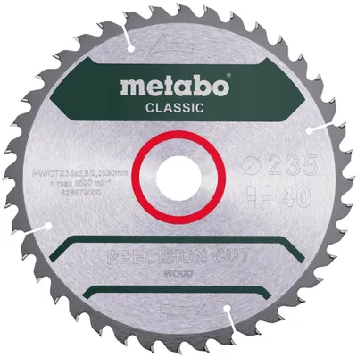 Produktbild von Metabo Sägeblatt precision cut wood - classic, 235x30 Z40 WZ 15°