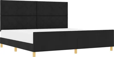 Immagine prodotto di vidaXL Struttura letto con testiera nera 200 x 200 cm in tessuto