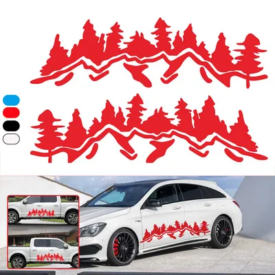 Productafbeelding van 2 stuks zijstickers voor auto, 150x45 cm, geschikt voor campers, caravans, bestelwagens, vrachtwagens - zwart