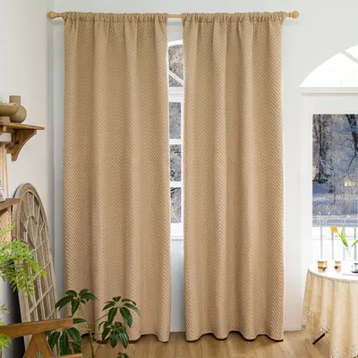 Produktbild von Thermovorhang Verdunkelung Vorhang Dick Thermo Gesteppt Kälteschutz Vorhänge Raumteiler Gardinen, 1 Stück, Beige, B140xH175cm