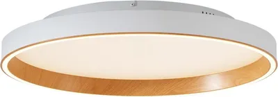 Produktbild von Design Deckenleuchte Weiß mit Holz 60cm inkl  LED 3 Stufen Schalter Ingo