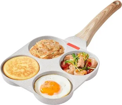 Produktbild von Famanu Eierpfanne mit 4 Fächern - Antihaftbeschichtung, Induktionsgeeignet