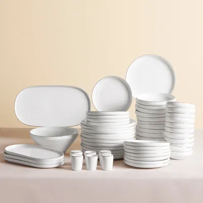 Produktbild von Karaca Streamline New Saturn Platinum 59-teiliges Porzellan-Geschirrset für 12 Personen