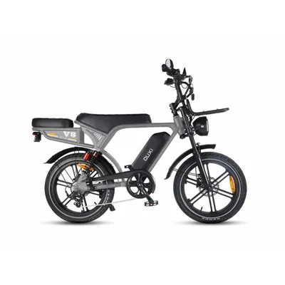 Immagine prodotto di OUXI V8 Ultra Fatbike elettrica - Allarme - Chip NFC - 20 pollici - Motore da 250 W - 7 marce - Autonomia di 60 km - Freni idraulici - Grigio