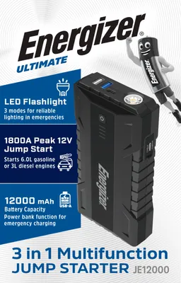 Obrázok produktu pre JE12000 Jump Starter 12 000 mAh, 1800 A, powerbanka a LED
