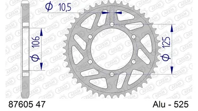 Produktbild von AFAM Kettenrad Alu Standard - 525