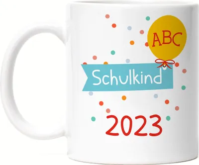 Produktbild von Schulkind 2023 Tasse Einschulungsgeschenk Luftballon Grundschule 1. Klasse
