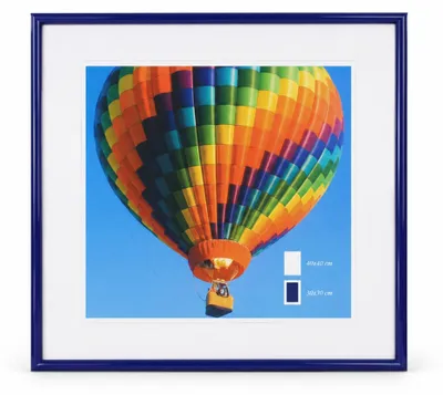 Produktbild von Bilderrahmen mit Klarglas quadratisch fotorahmen Kunststoff Posterrahmen Vintage Collage Picture Frame New Lifestyle - Farbe: Blau | Format: 40x40