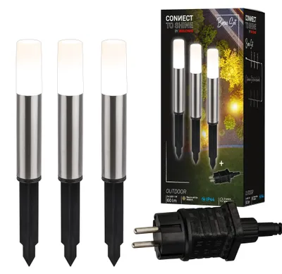 Productafbeelding van Briloner LED buitenverlichting, inbouwspots voor de grond, Junca Connect to Shine, startset van 3 stuks, 3W, warm wit licht