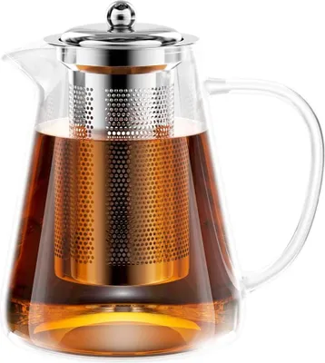 Productafbeelding van Famanu theepot 1300 ml met zeef - Theeset van borosilicaatglas
