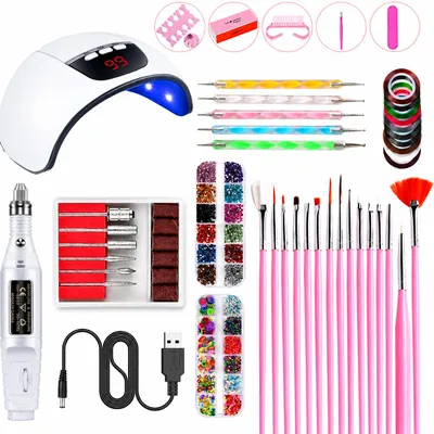 Image de Kit Manucure Semi-Permanent : Lampe LED UV 54W et Ponceuse à Ongles, productTiles.product.images.aiGenerated