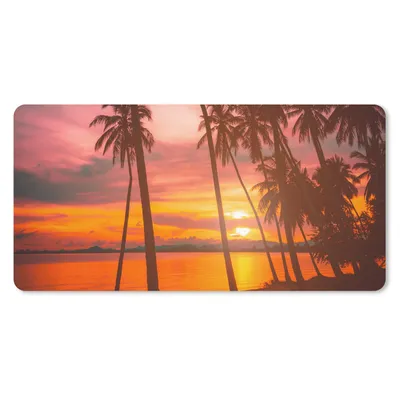 Produktbild von MuchoWow® Mauspad Mousepad Meer - Palme - Sonnenuntergang - Strand - Silhouette 60x30 cm - Mousepads - Maus Mat - Pad - Mausunterlage - Nachhaltig