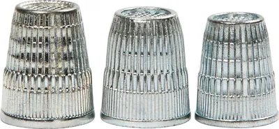Produktbild von Creativ Company Fingerhüte Set Metall 3 Stück Silber Nähen