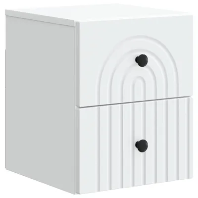 Image de Cabinet de chevet mural avec tiroir Blanc 33 x 34,5 x 40 cm