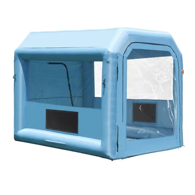 Image de VEVOR Cabine de peinture gonflable, 3,9 x 2,4 x 2,4 m Cabine de peinture gonflable, avec soufflerie 550 W & système de filtration d'air, Cabine de peinture automobile portable pour peindre des motos, des vélos Petits meubles
