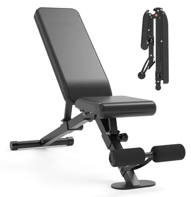 Obrázek produktu pro Lavice na činky - Skládací - Nosnost 300 kg - Nastavitelná posilovací lavice - Fitness trenažér