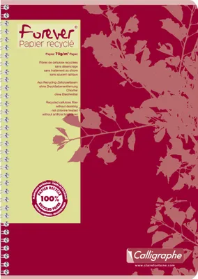Produktbild von Calligraphe 5x Spiralheft Forever A4 90 Blatt kariert Calligraphe - Rot 17417C