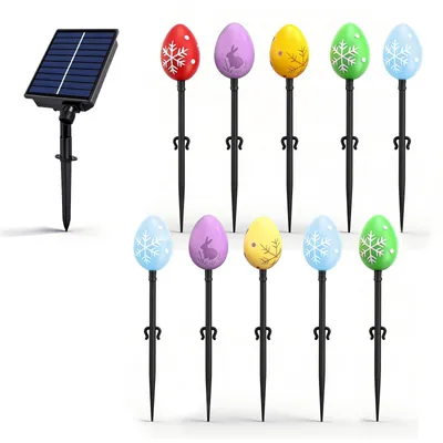 Produktbild von Osterei Solarlichter 10 LEDs, Garten Ostereier Dekoration, Outdoor Party & Festtagsbeleuchtung